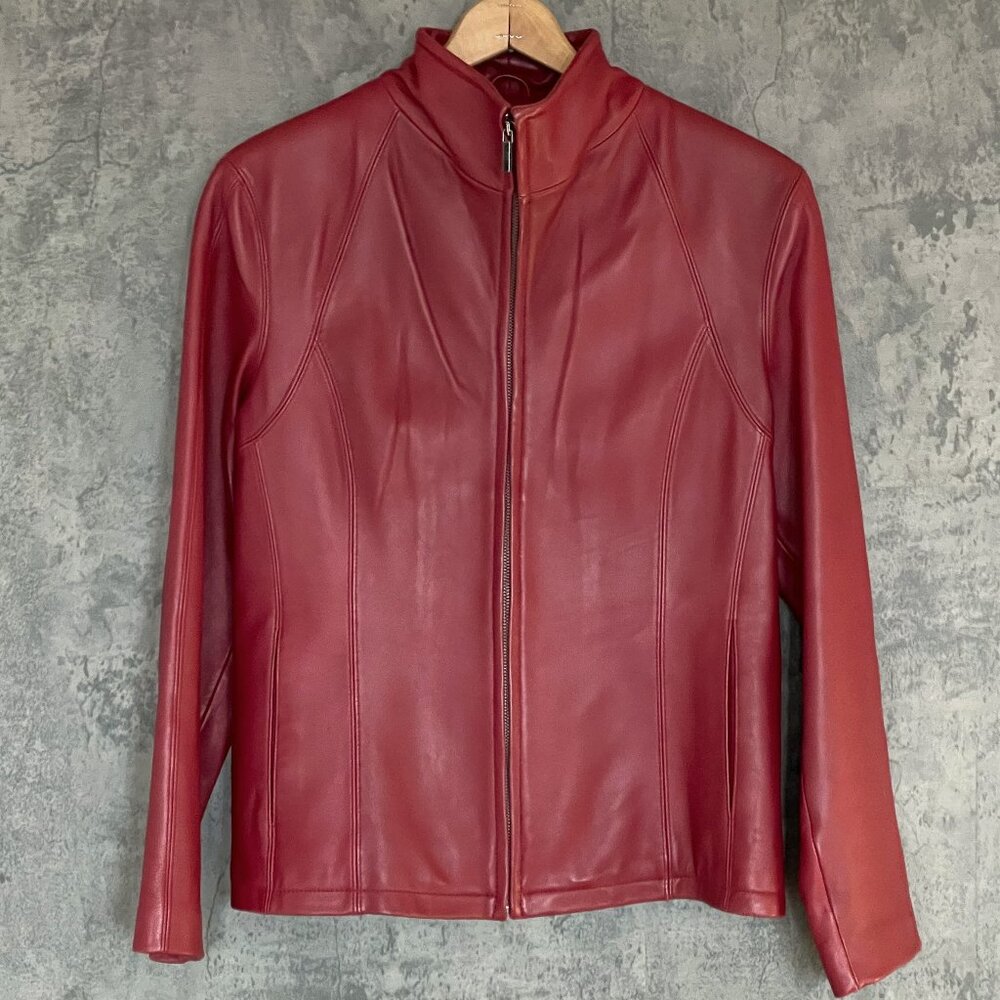 Women's Red Leather Jacket